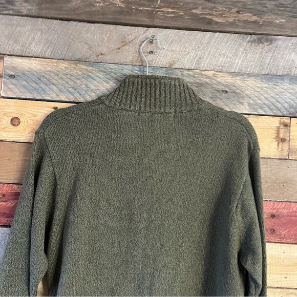 Oscar De La Renta Olive Green 1/4 Zip Sweater Size Medium - Picture 6 of 11